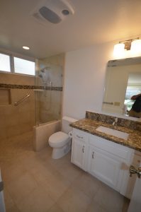 Zero Threshold Shower - Bathroom remodeling project, Lompoc, CA